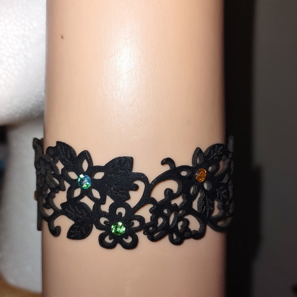 Hollow-Out Black Lace Bracelet
